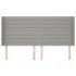 Cabecero con orejas de tela gris claro 203x16x118/128