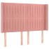 Cabecero con orejas de terciopelo rosa 147x16x118/128