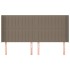 Cabecero con orejas de tela gris taupe 203x16x118/128