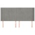 Cabecero con orejas de terciopelo gris claro 183x16x118/128