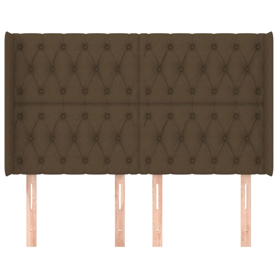 Cabecero con orejas de tela gris claro 147x16x118/128