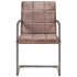 Silla voladiza comedor 2 uds cuero auténtico marrón