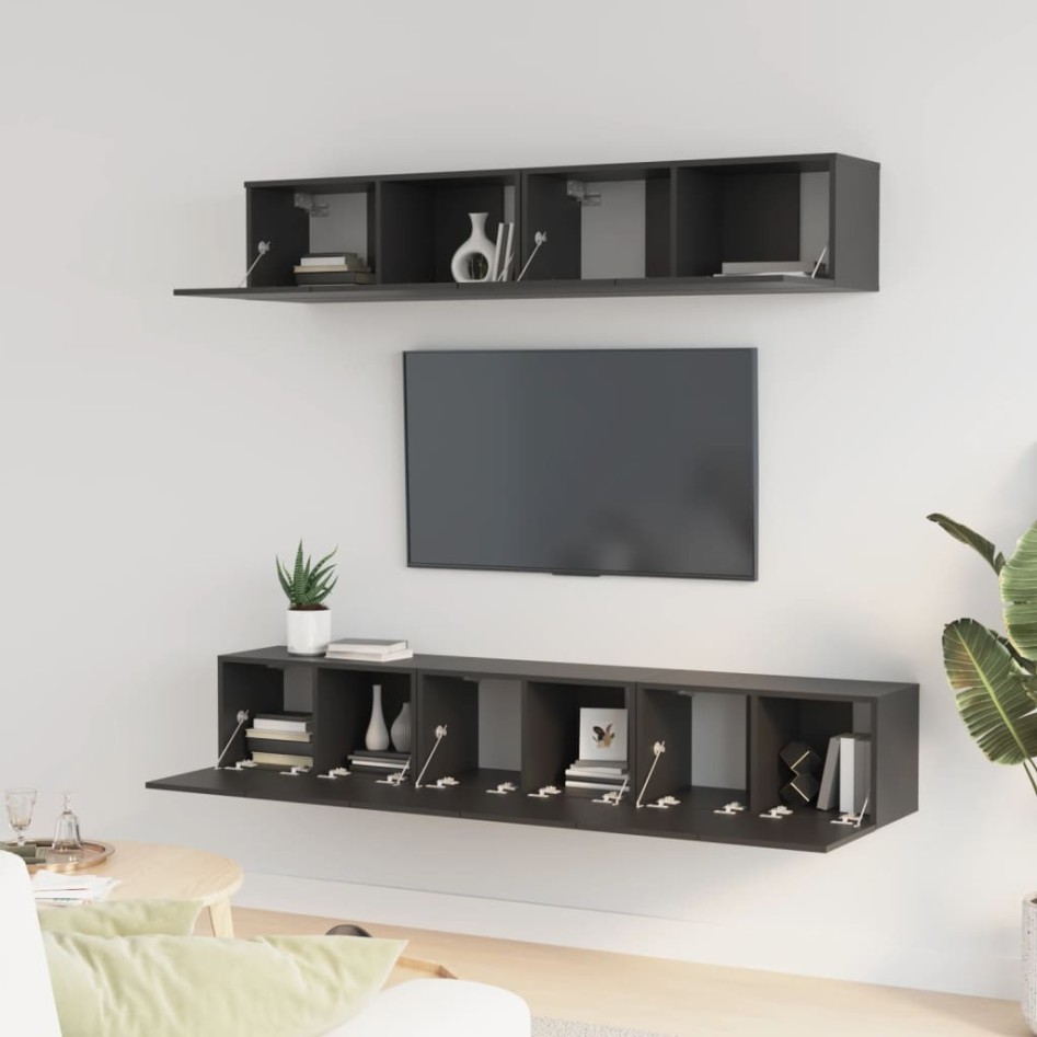 Set de muebles para TV 5 piezas madera contrachapada