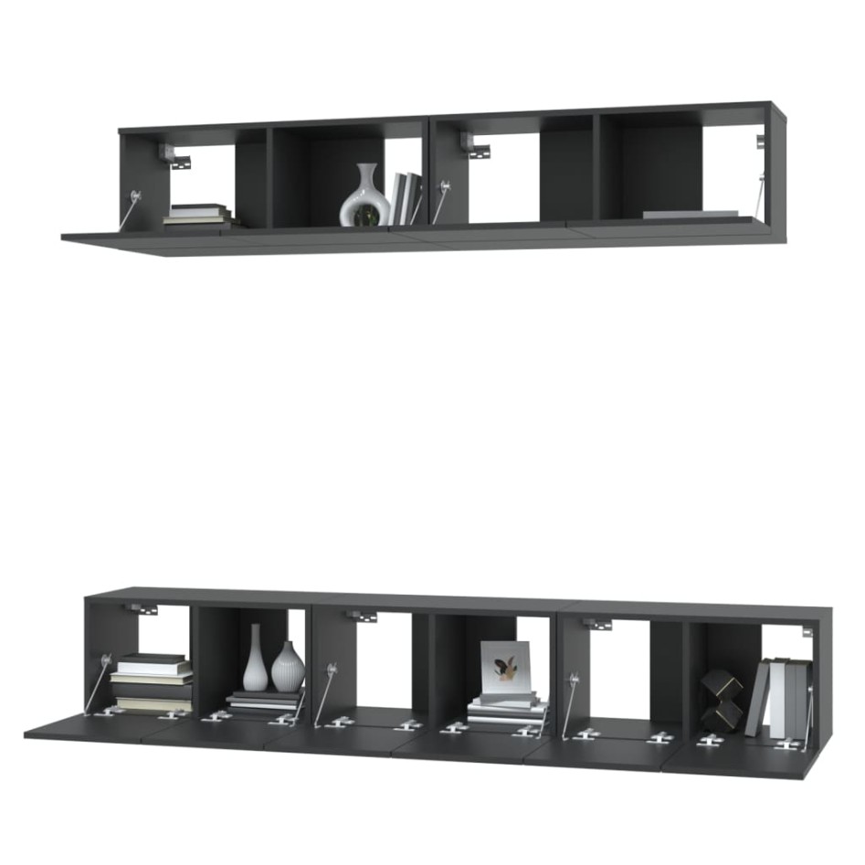 Set de muebles para TV 5 piezas madera contrachapada