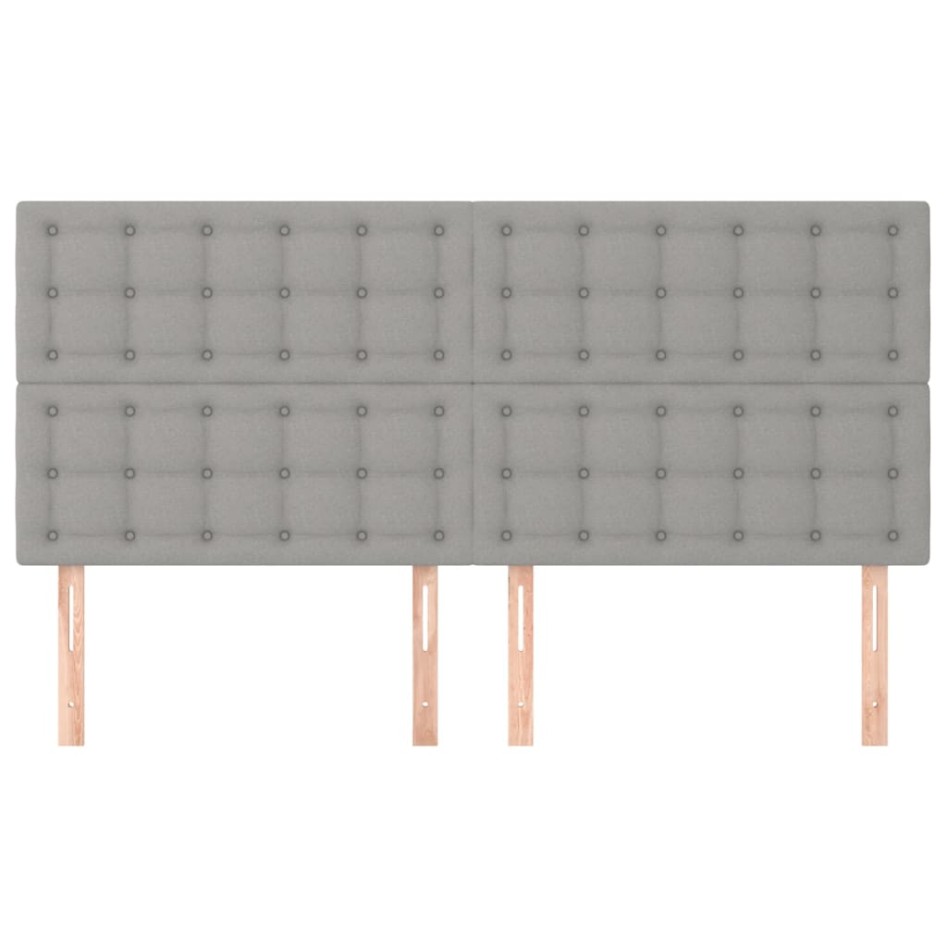 Cabeceros 4 unidades de tela gris claro 100x5x78/88