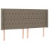 Cabecero con orejas de tela gris taupe 183x16x118/128