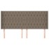 Cabecero con orejas de tela gris taupe 183x16x118/128