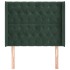 Cabecero con orejas de terciopelo verde oscuro 93x16x118/128