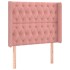 Cabecero con orejas de terciopelo rosa 93x16x118/128