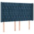 Cabecero con orejas de terciopelo azul oscuro 163x16x118/128