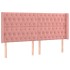 Cabecero con orejas de terciopelo rosa 183x16x118/128