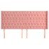Cabecero con orejas de terciopelo rosa 183x16x118/128