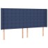 Cabecero con orejas de tela azul 163x16x118/128