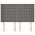 Cabecero con orejas de tela gris oscuro 147x16x118/128