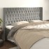 Cabecero con orejas de terciopelo gris claro 183x16x118/128