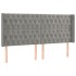 Cabecero con orejas de terciopelo gris claro 183x16x118/128