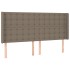Cabecero con orejas de tela gris taupe 183x16x118/128
