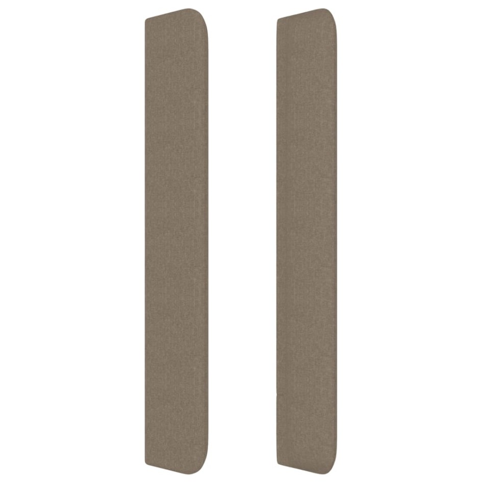 Cabecero con orejas de tela gris taupe 183x16x118/128