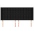 Cabecero con orejas de tela negro 183x16x118/128