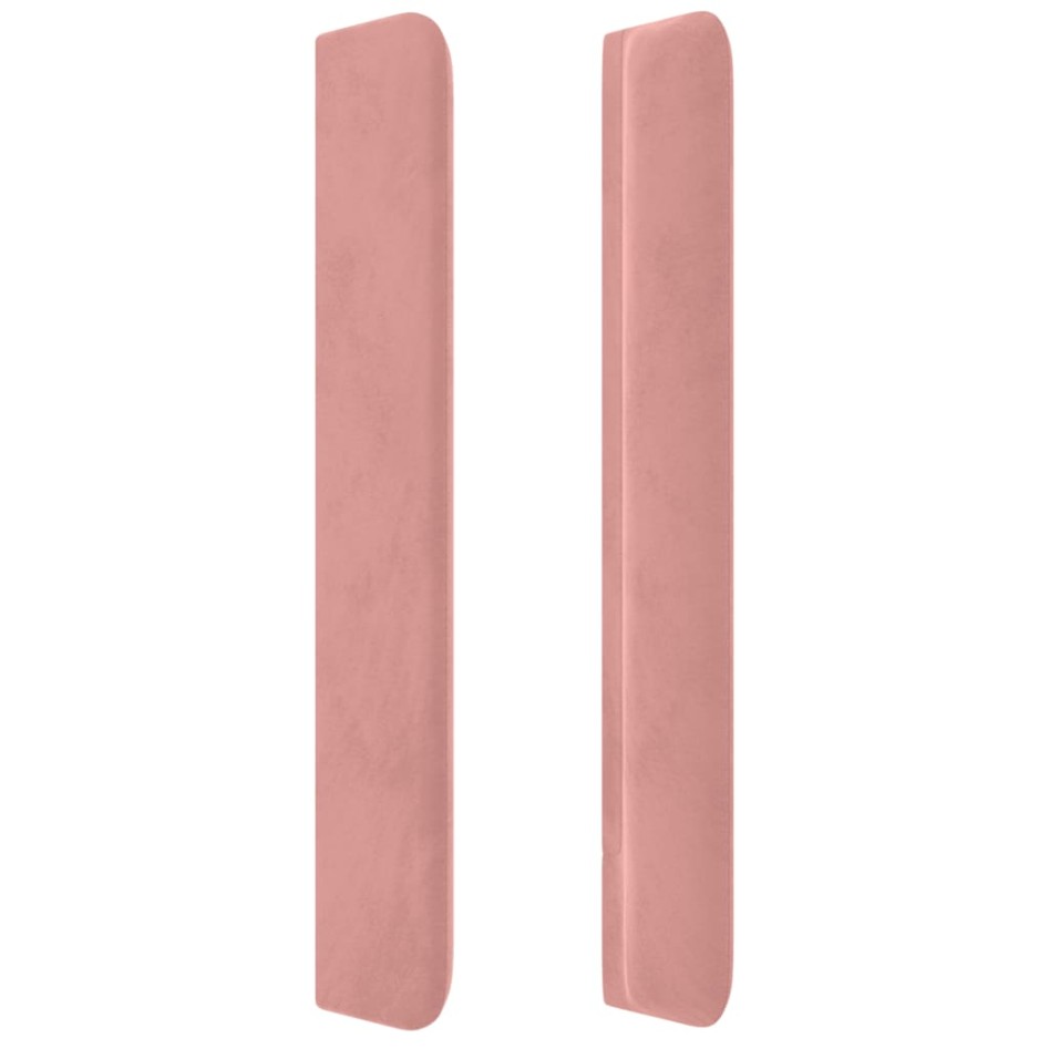 Cabecero con orejas de terciopelo rosa 203x16x118/128