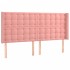 Cabecero con orejas de terciopelo rosa 183x16x118/128