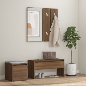 Set de muebles de recibidor madera contrachapada roble