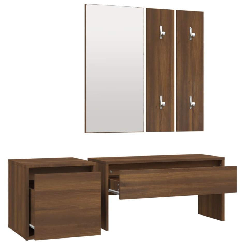 Set de muebles de recibidor madera contrachapada roble