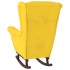Sillón mecedora patas madera y taburete terciopelo