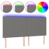 Cabecero con luces LED tela gris oscuro 160x5x118/128