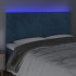 Cabecero con luces LED terciopelo azul oscuro 180x5x118/128