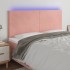 Cabecero con luces LED terciopelo rosa 160x5x118/128