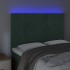 Cabecero con luces LED terciopelo verde oscuro 144x5x118/128