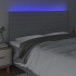 Cabecero con luces LED tela gris claro 160x5x118/128
