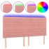 Cabecero con luces LED terciopelo rosa 180x5x118/128