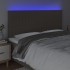 Cabecero con luces LED tela gris taupe 200x5x118/128