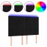 Cabecero con luces LED terciopelo negro 144x5x118/128