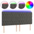 Cabecero con luces LED terciopelo gris oscuro 180x7x118/128