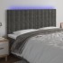 Cabecero con luces LED terciopelo gris oscuro 160x5x118/128