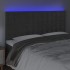 Cabecero con luces LED terciopelo gris oscuro 160x5x118/128