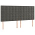 Cabecero con luces LED terciopelo gris oscuro 160x5x118/128