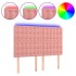 Cabecero con luces LED terciopelo rosa 144x5x118/128