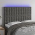 Cabecero con luces LED terciopelo gris oscuro 144x5x118/128