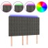 Cabecero con luces LED terciopelo gris oscuro 144x5x118/128