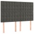 Cabecero con luces LED terciopelo gris oscuro 144x5x118/128