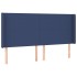Cabecero con LED de tela azul 163x16x118/128