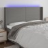 Cabecero con LED de tela gris oscuro 163x16x118/128
