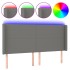 Cabecero con LED de tela gris oscuro 163x16x118/128