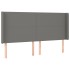 Cabecero con LED de tela gris oscuro 163x16x118/128