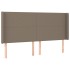 Cabecero con LED de tela gris taupe 203x16x118/128
