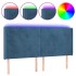 Cabecero con LED de terciopelo azul oscuro 203x16x118/128